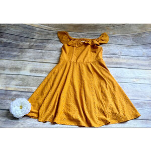 MUSTARD YELLOW FLOWY DRESS-SIZE 7/8